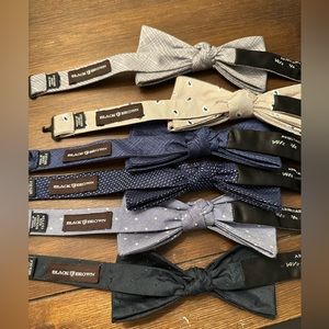 6 Black Brown bow ties